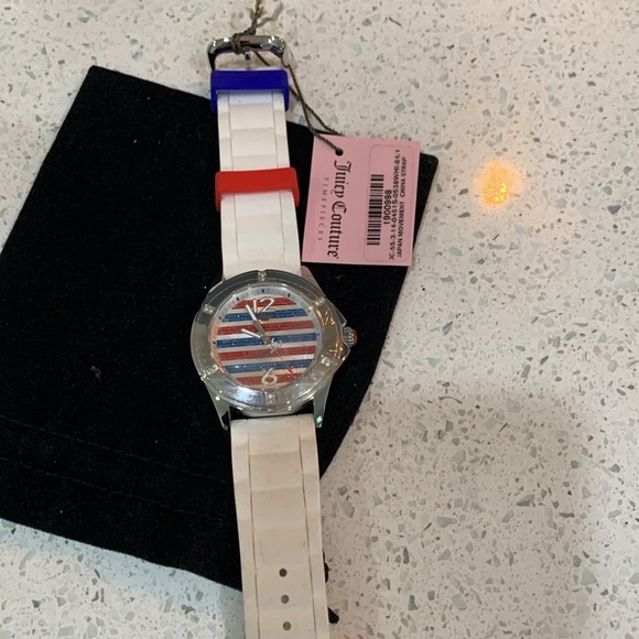 NWT Juicy Couture Rich Girl White Silicone Swarovski 1900998 $195 WatchGorgeous! - Picture 3 of 6